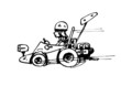 Frau im Go-Kart