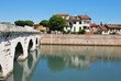 Tiberius' bridge on Marecchia river, Rimini, Italy Tiberius' bridge on Marecchia river, Rimini, Italy
