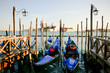 Gondolas and the San Giorgio Maggiore church in Venice Gondolas and the San Giorgio Maggiore church in Venice