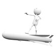 3d man flying on a rocket 3d man flying on a rocket