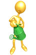 Gold Guy Holding A Watering Can