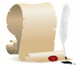 sealed aged paper and white quill sealed aged paper and white quill