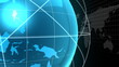 Rings and Turning Globe with Map Behind