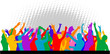 Dancers-colored silhouette vector