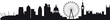 Detailed silhouette of london skyline
