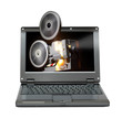 Foto: laptop with old projector laptop with old projector