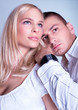 An attractive lovely couple in romancing posing An attractive lovely couple in romancing posing