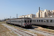 Train at railway station platform. Faro, Portugal