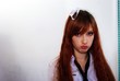Photo: Portrait of the offended girl. Portrait of the offended girl.