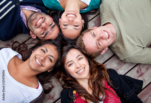 Circle of friends outdoors