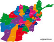 Map of the Islamic Republic of Afghanistan with the provinces