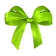 Illustration: green gift ribbon bow green gift ribbon bow