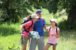 Family rambling in the countryside