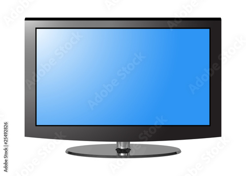 Vector: TV flatscreen blue chrome TV flatscreen blue chrome