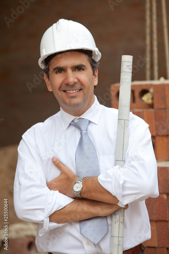 Photo: male engineer at a construction site male engineer at a construction site