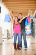 Happy shopping couple