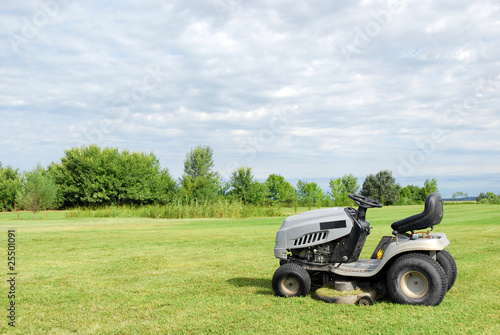 Photo: lawn with lawn mower lawn with lawn mower