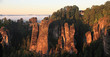 Foto: Morgensonne auf der Bastei Morgensonne auf der Bastei