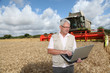 Foto: agriculteur dans son champ de blé agriculteur dans son champ de blé
