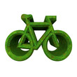 bike symbol in grass (3d)