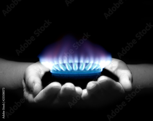 Photo: gas in hands gas in hands