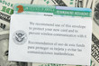 USA Permanent Resident card aka Green Card and paper money USA Permanent Resident card aka Green Card and paper money