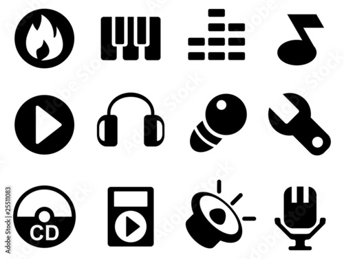 Vector: Set of simple Music icons Set of simple Music icons