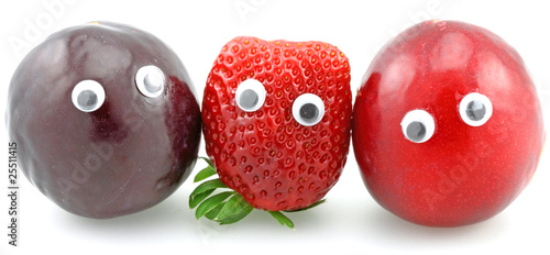 amis fruits, fond blanc