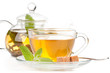 Teapot and cup of tea with mint. Teapot and cup of tea with mint.