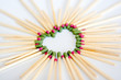 Matches formed as a heart