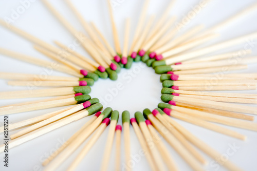 Photo: Matches formed as a heart Matches formed as a heart