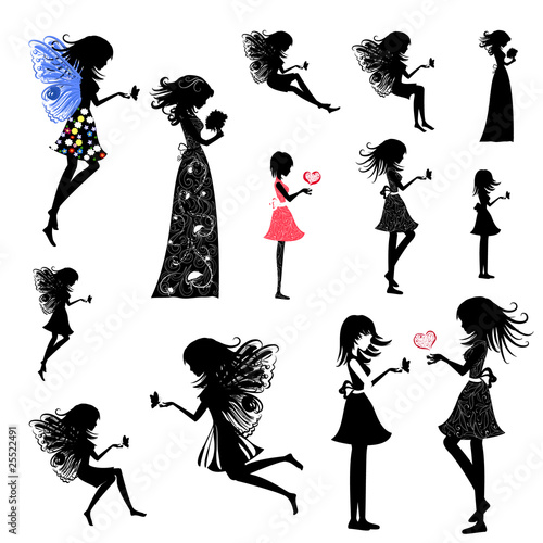 Vector: girl fairy set girl fairy set