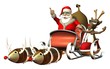Weihnachtsmann im Raketenschlitten