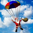 Weihnachtsmann am Fallschirm