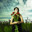 Girl in flower meadow Girl in flower meadow