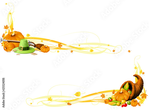 Illustration: Thanksgiving banners Thanksgiving banners