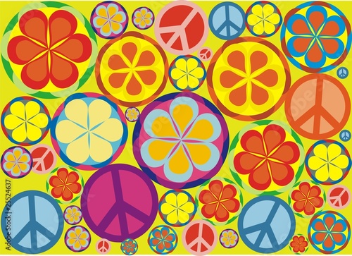 Hippy Flowers Background