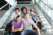 Group of happy young people at university Group of happy young people at university