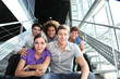 Group of happy young people at university Group of happy young people at university