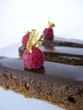 Chocolate Cake with Raspberries and Gold Leaves #1