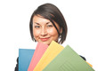 Young businesswoman with paper folders Young businesswoman with paper folders