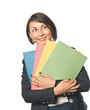 Young businesswoman with paper folders Young businesswoman with paper folders