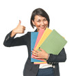 Young businesswoman with paper folders Young businesswoman with paper folders
