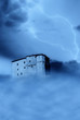isolated castle shrouded by the fog