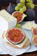open sandwich (figs, cheese, bread)