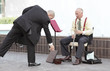 Businessman making a charitable contribution