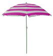 parasol de plage avec bandes roses et blanches, fond blanc parasol de plage avec bandes roses et blanches, fond blanc