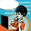 Popart Business woman  Illustration of business woman in office