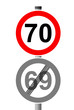 Jahreszahlen Schild 70 - 69