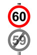 Jahreszahlen Schild 60 - 59